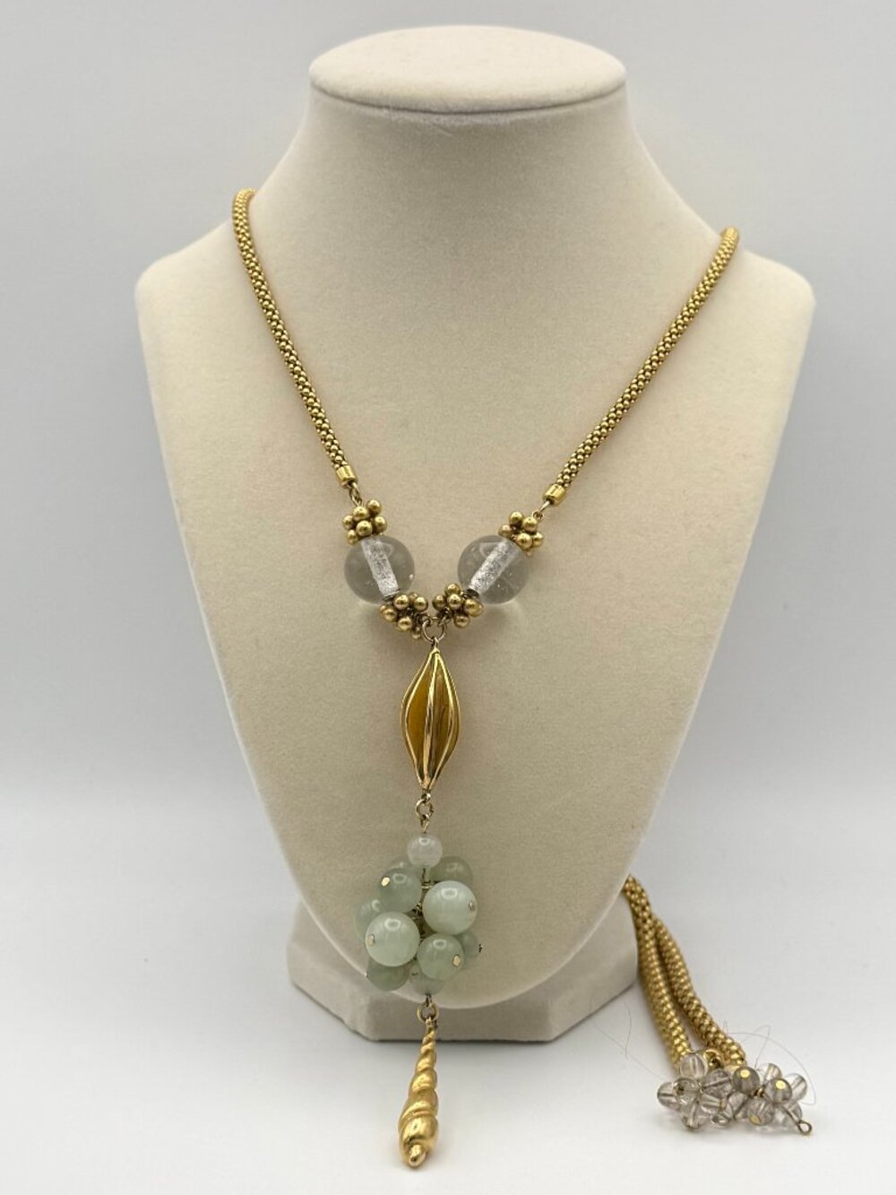 Vintage Beaded Y Necklace